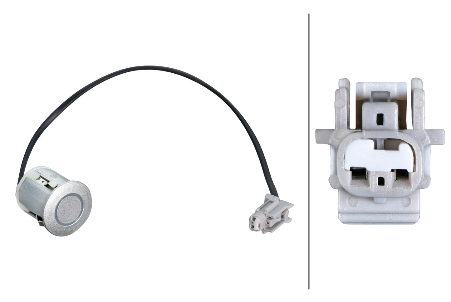 HELLA Sensor, park distance control - straight - 2-pin connector - Plugged - Cable: 24 6PX358269-151