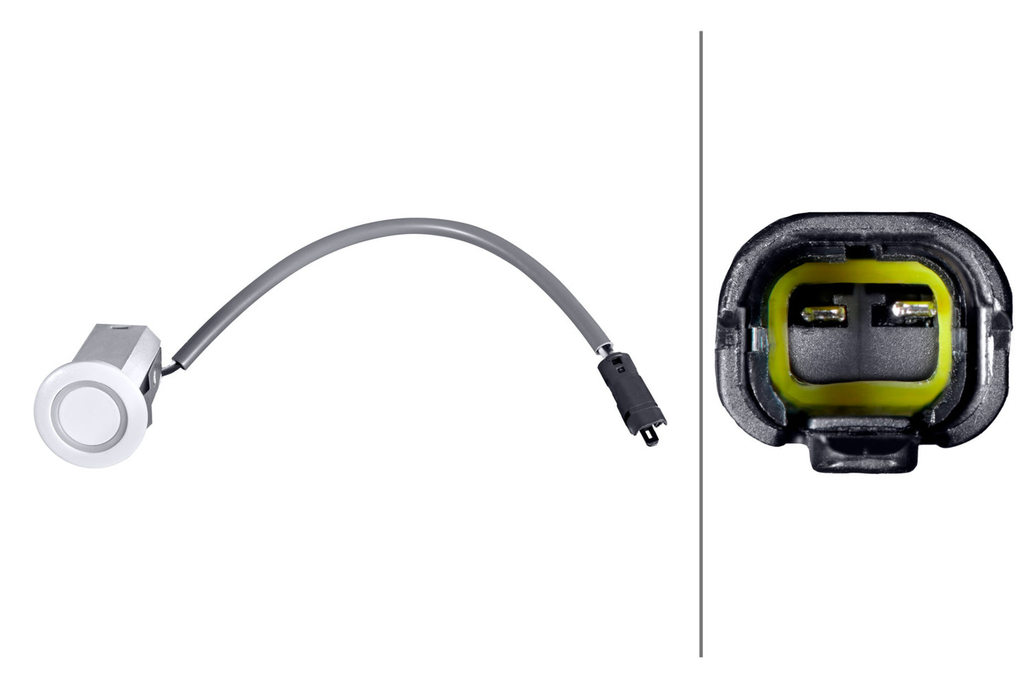 HELLA Sensor, park distance control - straight - 2-pin connector - Plugged 6PX358269-211