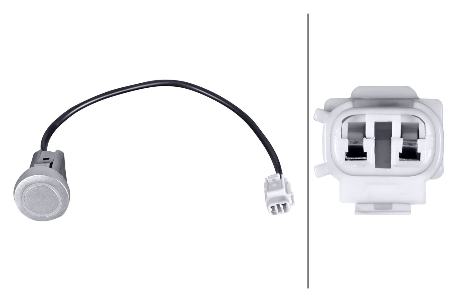 HELLA Sensor, park distance control - straight - 2-pin connector - Plugged - Cable: 32 6PX358269-181