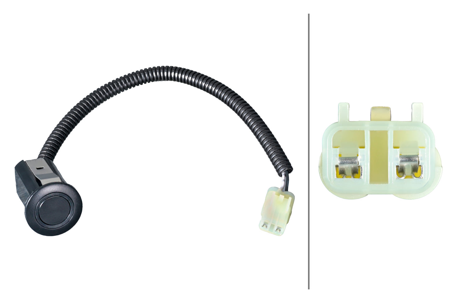 HELLA Sensor, park distance control - straight - 2-pin connector - Plugged - Cable: 14 6PX358269-041