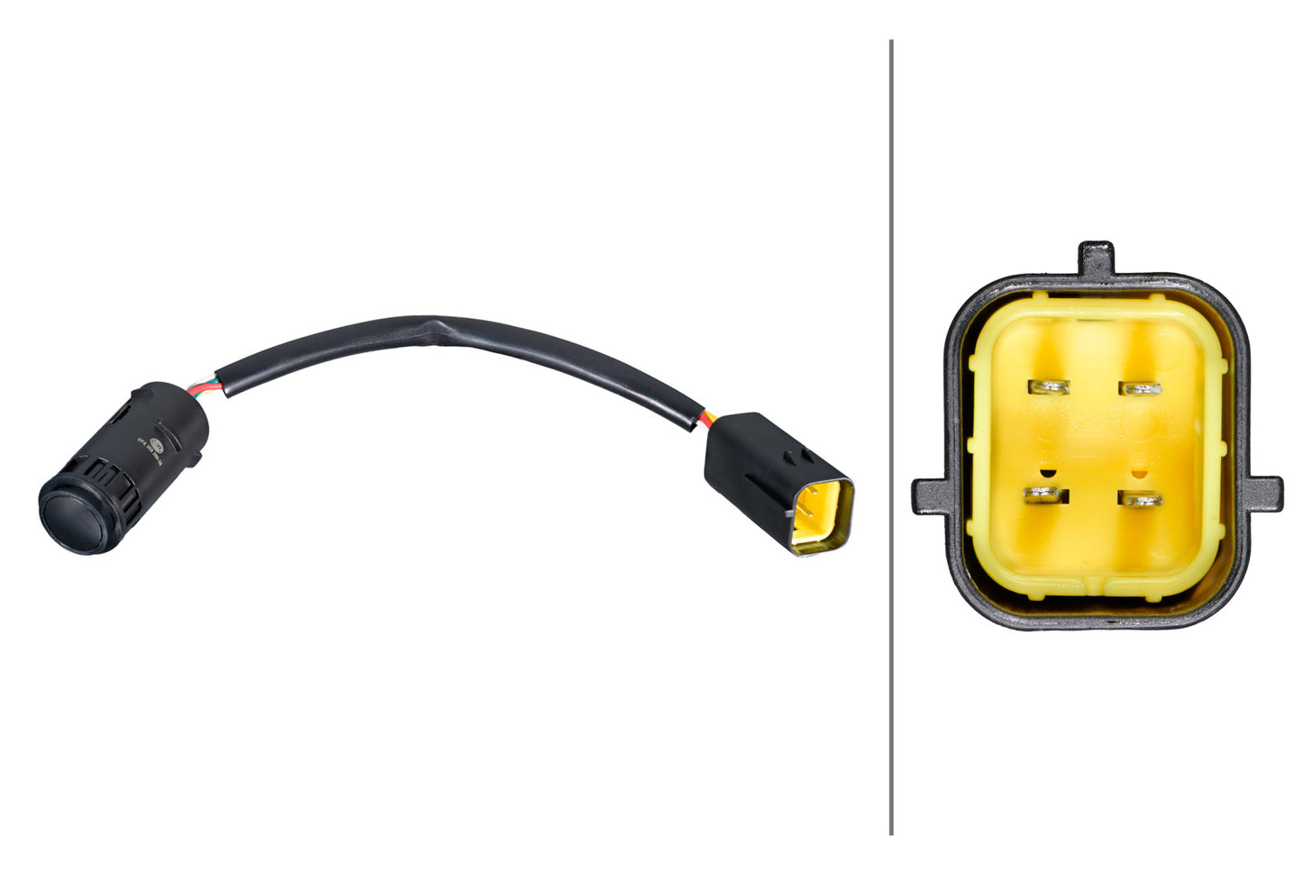 HELLA Sensor, park distance control - straight - 4-pin connector - Plugged - Cable: 15 6PX358269-381