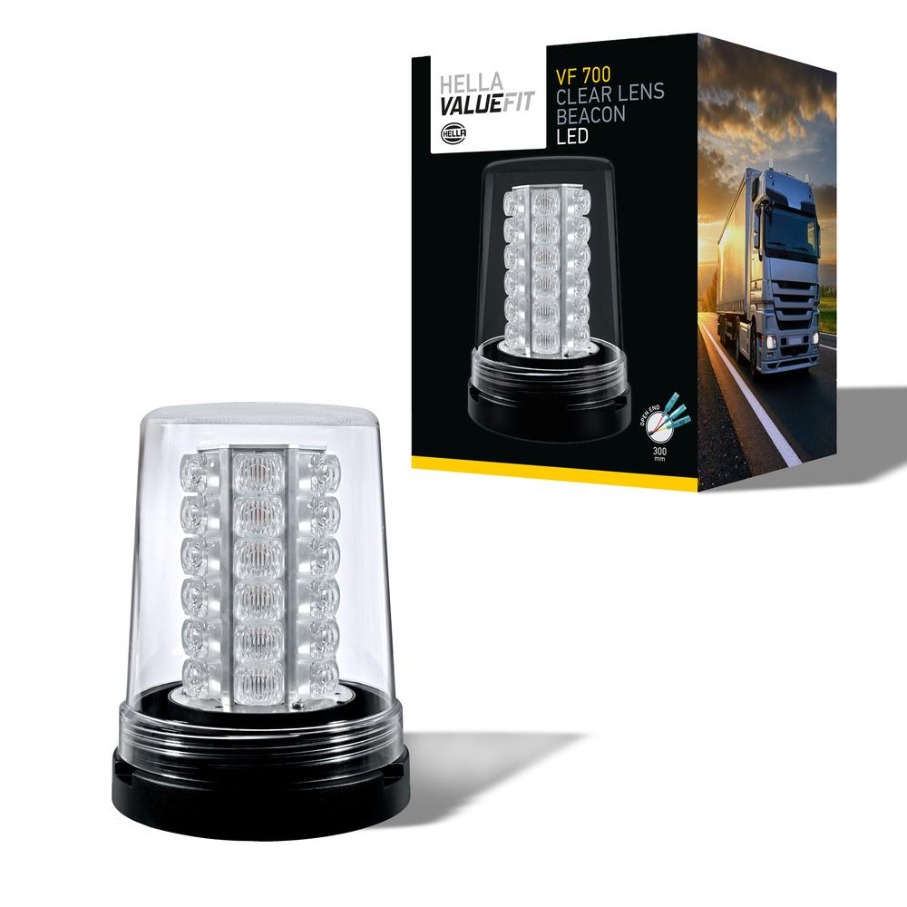 HELLA VALUEFIT LED-Strobe-type Beacon VF700 LED Clear Lens - 12/24V 2XD357958-121