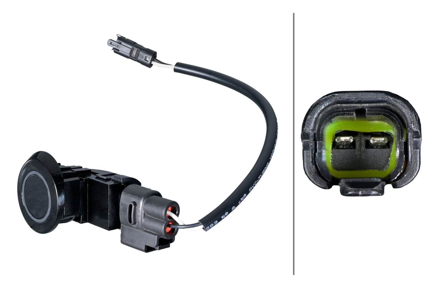 HELLA Sensor, park distance control - angled - 2-pin connector - Plugged - Cable: 160m 6PX358269-161
