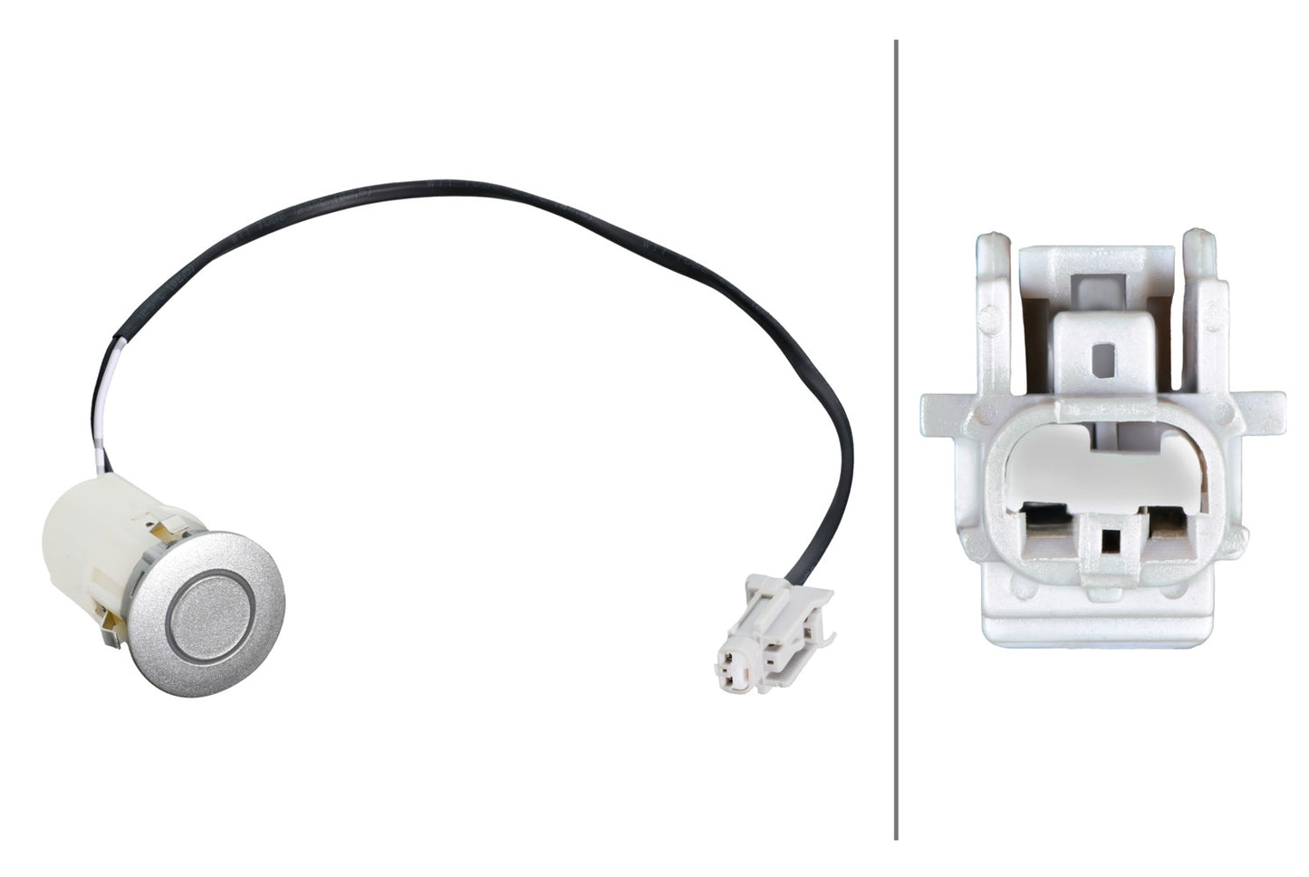 HELLA Sensor, park distance control - straight - 2-pin connector - Plugged - Cable: 25 6PX358269-141