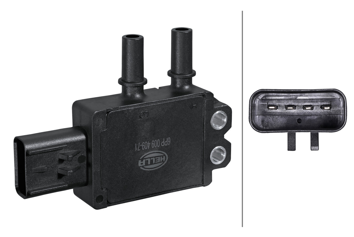 HELLA Sensor, exhaust pressure - 4-pin connector - Flange mounting 6PP009409-711