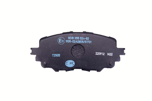 HELLA Brake pad set - T2505 - for e.g. ABARTH / FIAT / MAZDA 8DB355024-821