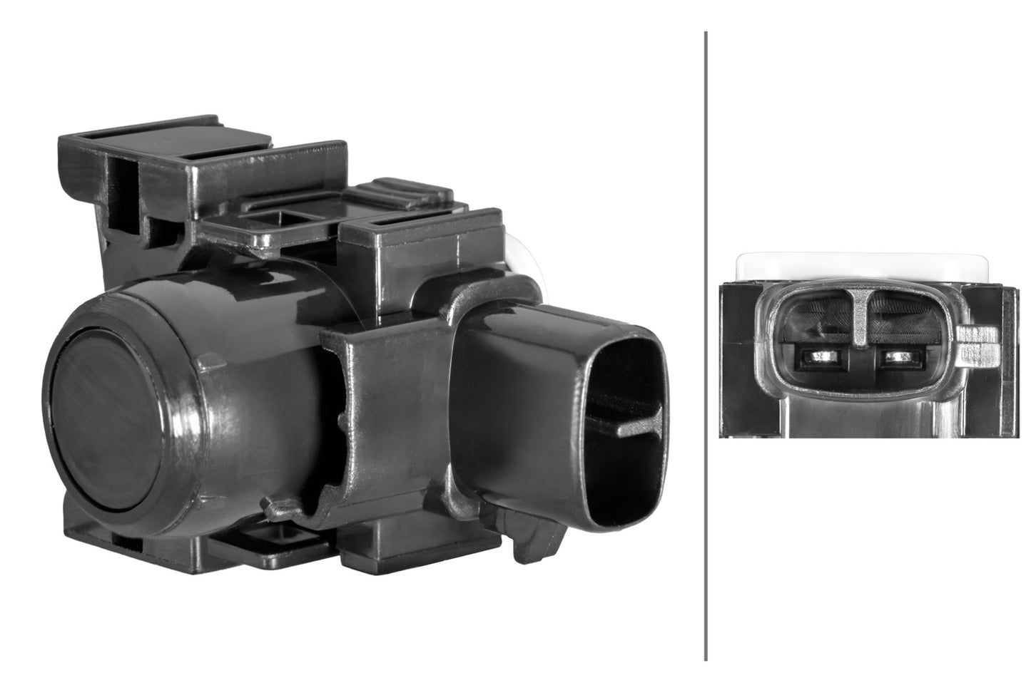 HELLA Sensor, park distance control - angled - 2-pin connector - Plugged 6PX358269-091