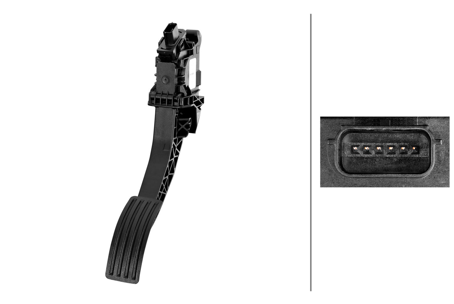 HELLA Sensor, accelerator pedal position - 12V - for left-hand drive vehicles - 6-pin 6PV312409-051