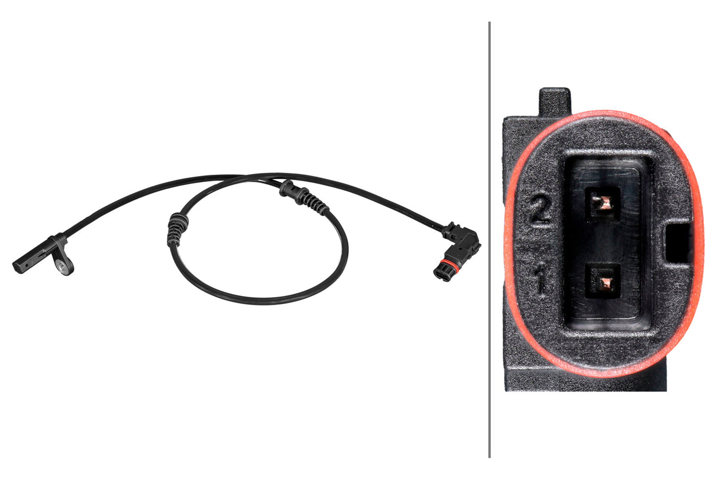 HELLA Sensor, wheel speed - 2-pin connector - Front Axle 6PU358216-721