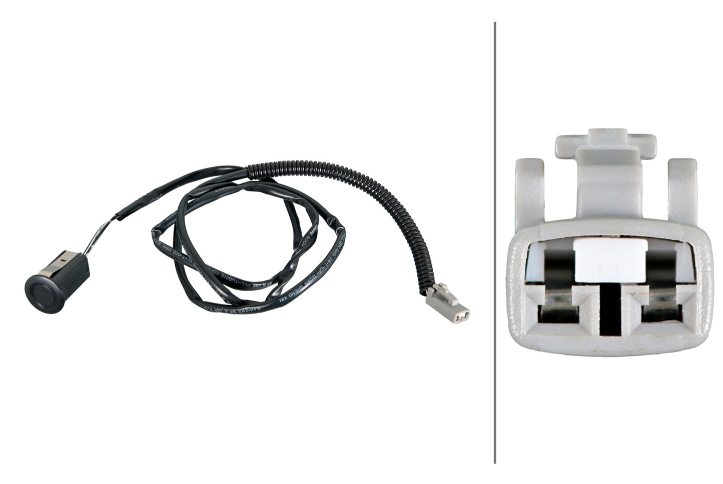 HELLA Sensor, park distance control - straight - 2-pin connector - Plugged - Cable: 12 6PX358269-291