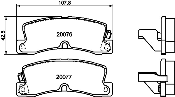 HELLA Brake pad set - T0017 - for e.g. HOLDEN / TOYOTA 8DB355005-691