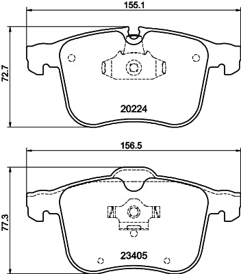HELLA Brake pad set - T1551 - for e.g. CADILLAC / HOLDEN / OPEL / SAAB 8DB355006-561