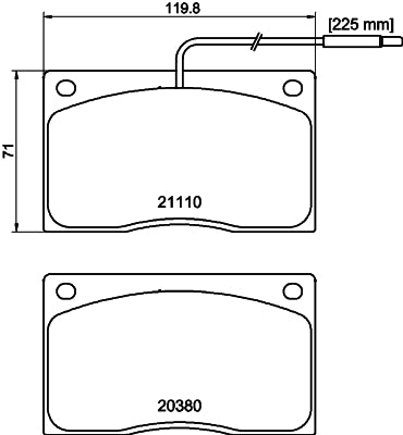 HELLA Brake pad set - T0210 - for e.g. DAIMLER / JAGUAR / RENAULT 8DB355005-931