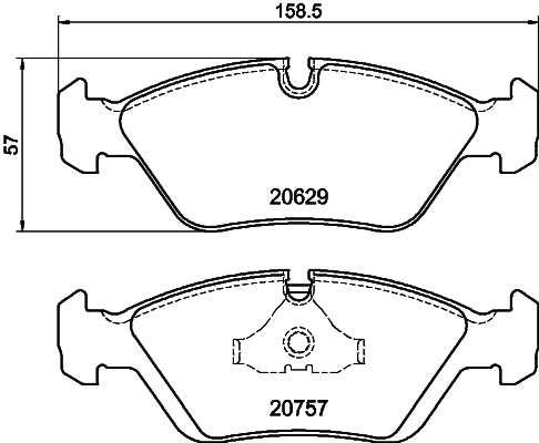 HELLA Brake pad set - T0413 - for e.g. ALPINA / BMW / FERRARI / PORSCHE 8DB355006-511