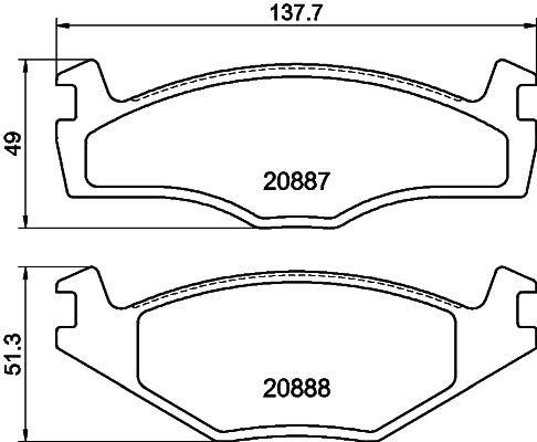 HELLA Brake pad set - T4151 - for e.g. SEAT / VOLKSWAGEN 8DB355017-501
