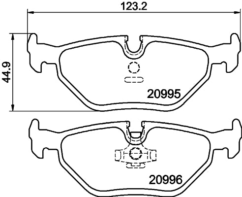 HELLA Brake pad set - T1027 - for e.g. BMW / WIESMANN 8DB355007-421