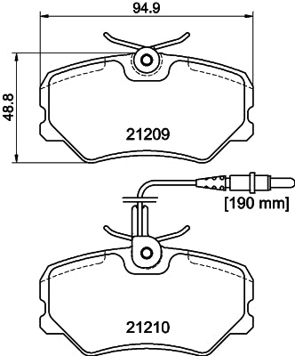 HELLA Brake pad set - T5027 - for e.g. PEUGEOT 8DB355017-741