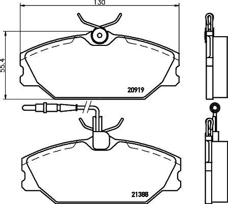 HELLA Brake pad set - T9033 - for e.g. DAEWOO / RENAULT 8DB355019-181