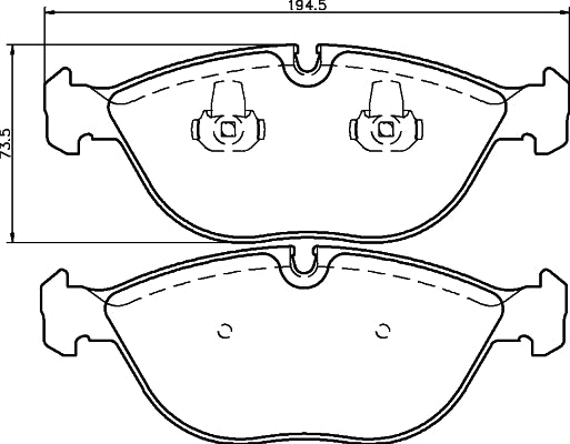HELLA Brake pad set - T1135 - for e.g. ALPINA / AUDI / BENTLEY / BMW / CHRYSLER 8DB355008-261