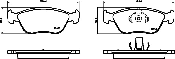 HELLA Brake pad set - T2217 - for e.g. VOLVO 8DB355032-971