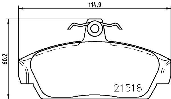 HELLA Brake pad set - T5073 - for e.g. MG / ROVER 8DB355018-081