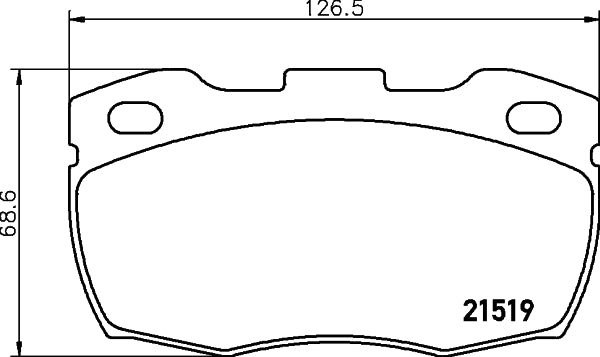 HELLA Brake pad set - T1651 - for e.g. LAND ROVER 8DB355012-871