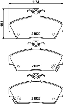 HELLA Brake pad set - T5080 - for e.g. ROVER 8DB355018-161
