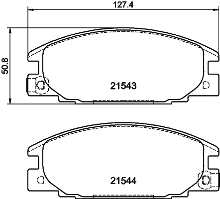 HELLA Brake pad set - T3003 - for e.g. BEDFORD / CHEVROLET / HOLDEN / HONDA 8DB355016-341
