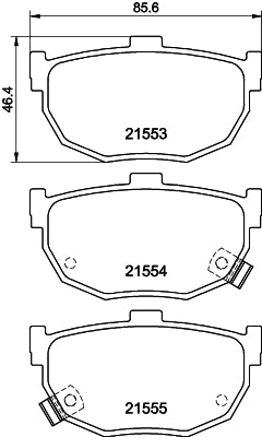 HELLA Brake pad set - T0391 - for e.g. FORD / HYUNDAI / KIA / NISSAN 8DB355006-411