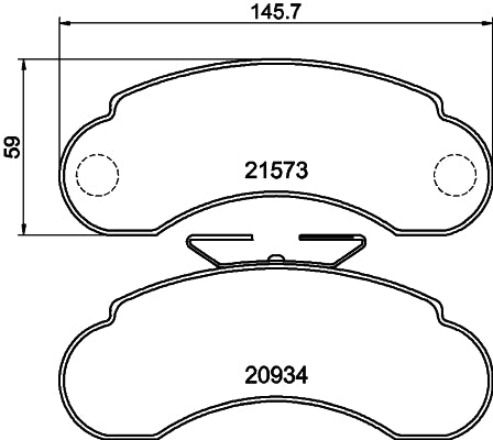 HELLA Brake pad set - T9025 - for e.g. MERCEDES-BENZ / SSANGYONG 8DB355019-101