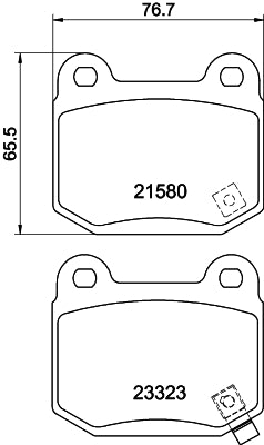 HELLA Brake pad set - T1386 - for e.g. MITSUBISHI / NISSAN / SUBARU 8DB355010-691
