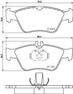 HELLA Brake pad set - T1091 - for e.g. MERCEDES-BENZ 8DB355007-831