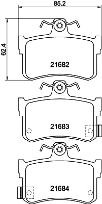 HELLA Brake pad set - T5139 - for e.g. MG / ROVER 8DB355018-611