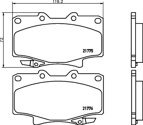 HELLA Brake pad set - T3076 - for e.g. LEXUS / TOYOTA 8DB355016-871