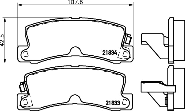 HELLA Brake pad set - T0393 - for e.g. HOLDEN / LEXUS / TOYOTA 8DB355006-431