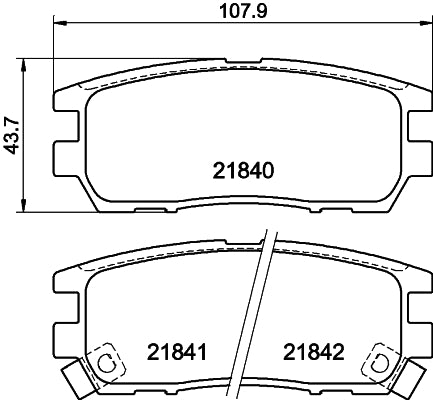 HELLA Brake pad set - T3019 - for e.g. MITSUBISHI 8DB355016-471