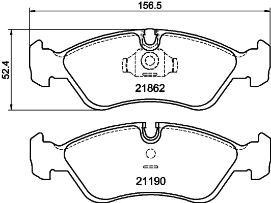 HELLA Brake pad set - T1082 - for e.g. CHEVROLET / DAEWOO / FSO / HOLDEN / OPEL 8DB355007-761