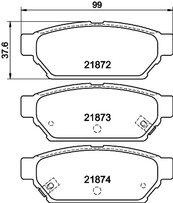 HELLA Brake pad set - T3042 - for e.g. MITSUBISHI / PROTON 8DB355016-701