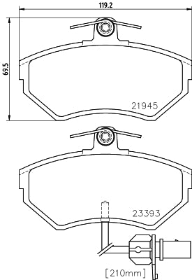 HELLA Brake pad set - T5122 - for e.g. AUDI / VOLKSWAGEN 8DB355018-451