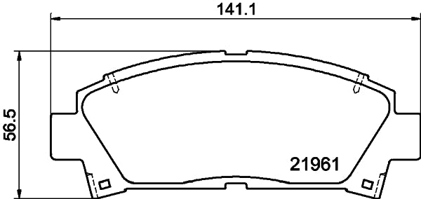 HELLA Brake pad set - T3044 - for e.g. TOYOTA 8DB355016-721