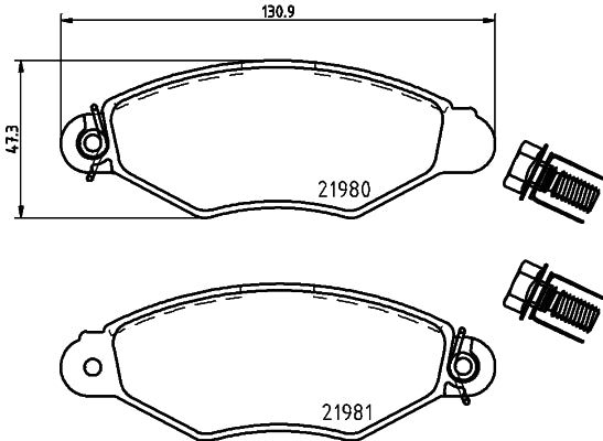 HELLA Brake pad set - T9073 - for e.g. CITROEN / PEUGEOT / RENAULT 8DB355019-311