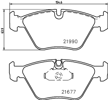 HELLA Brake pad set - T1387 - for e.g. BMW 8DB355010-711