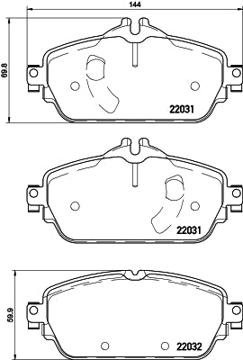 HELLA Brake pad set - T2372 - for e.g. MERCEDES-BENZ 8DB355021-541