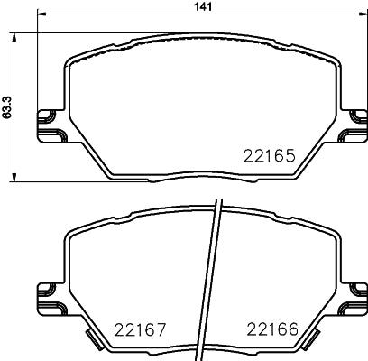 HELLA Brake pad set - T2447 - for e.g. FIAT / JEEP 8DB355024-711
