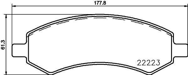 HELLA Brake pad set - T2482 - for e.g. CHRYSLER / DODGE / RAM 8DB355023-331