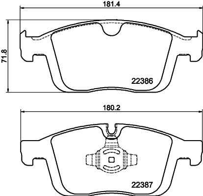 HELLA Brake pad set - T2575 - for e.g. VOLVO / VOLVO ASIA 8DB355025-261