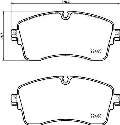 HELLA Brake pad set - T2752 - for e.g. LAND ROVER 8DB355039-321