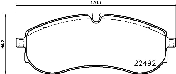 HELLA Brake pad set - T2834 - for e.g. MAN / VW 8DB355039-531