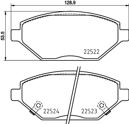 HELLA Brake pad set - T4172 - for e.g. CHEVROLET / OPEL / VAUXHALL 8DB355025-521