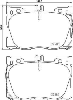 HELLA Brake pad set - T2556 - for e.g. MERCEDES-BENZ 8DB355031-701